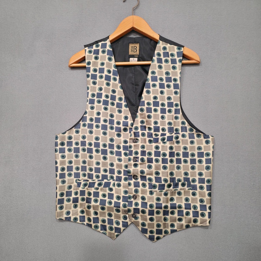 Bruno Men's 100% Silk 4 Button Vest Size‎ Medium